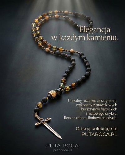różaniec męski z bursztynów